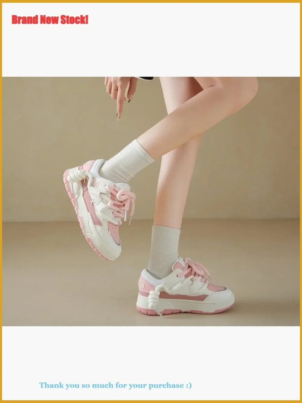 Thick Sole Platform Sneakers Chunky Walking Shoes Y2K Style - Picture 5 of 7